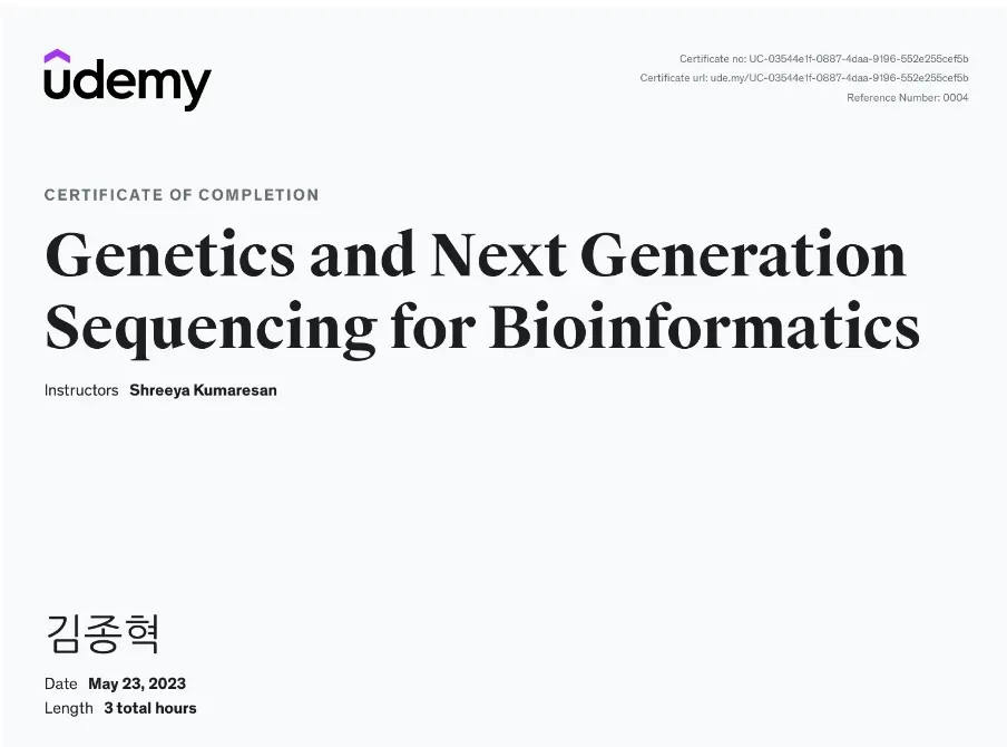 Genetics and NGS for Bioinformatics