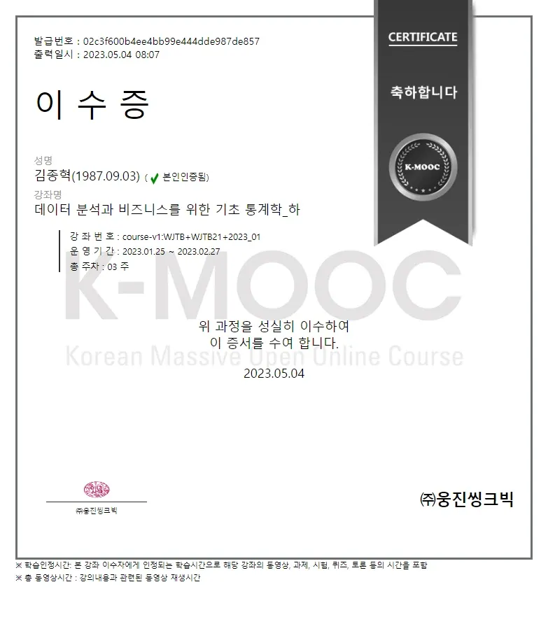데이터 분석과 비즈니스를 위한 기초 통계학_하