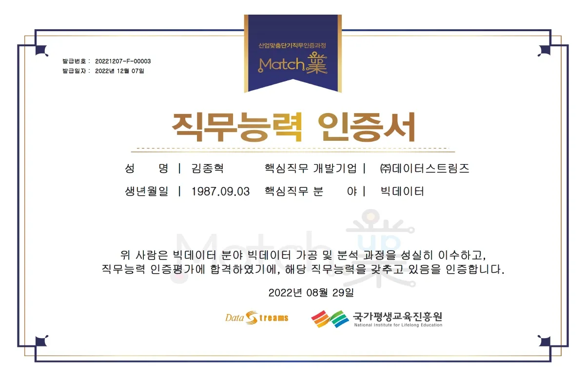 빅데이터 분야 빅데이터 가공 및 분석 과정